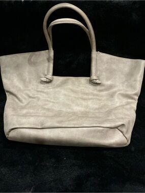 Anthropologie Soft Taupe Leather Tote
